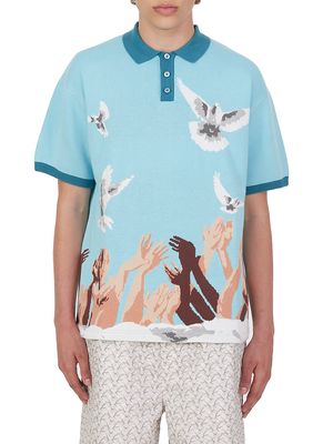 Men's HBC Polo Shirt - Sky Blue - Size Medium