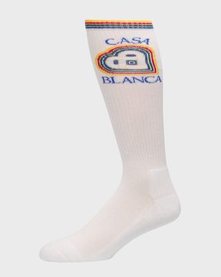 Men's Heart Monogram Mid-Calf Athletic Socks