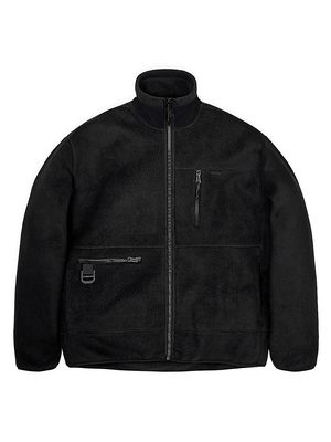 Men's Heavy Fleece Jacket - Black - Size Small - Black - Size Small