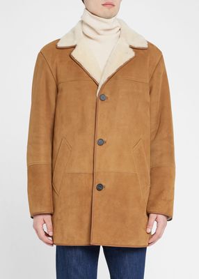 Men's Heiden Shearling-Lined Leather Coat