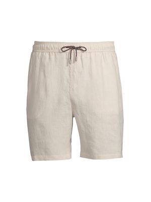 Men's Hemp Drawstring Shorts - Beige - Size Small - Beige - Size Small