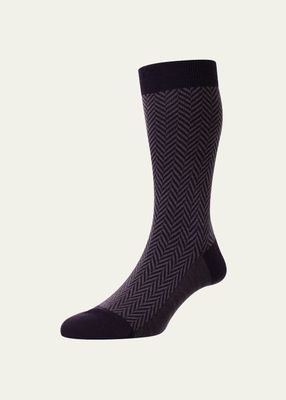 Men's Hendon Herringbone Mid-Calf Socks