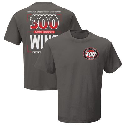 Men's Hendrick Motorsports Team Collection Charcoal 300 Wins T-Shirt