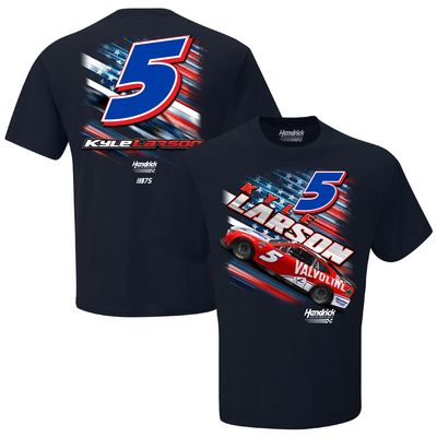 Men's Hendrick Motorsports Team Collection Navy Kyle Larson 2023 #5 Valvoline Patriotic T-Shirt