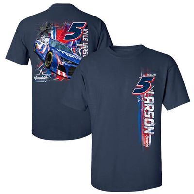 Men's Hendrick Motorsports Team Collection Navy Kyle Larson Hendrickcars. com Stars & Stripes T-Shirt