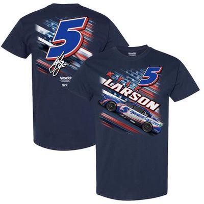 Men's Hendrick Motorsports Team Collection Navy Kyle Larson Patriotic Fuel T-Shirt