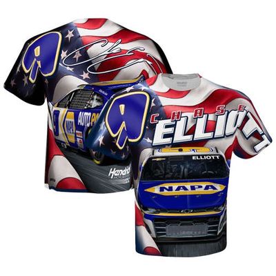 Men's Hendrick Motorsports Team Collection White Chase Elliott Sublimated Patriotic T-Shirt