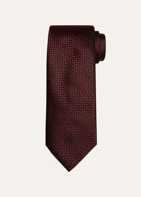 Men's Herringbone Mulberry Silk Tie