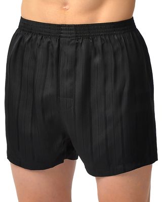 Men's Herringbone Stripe Silk Boxer Shorts