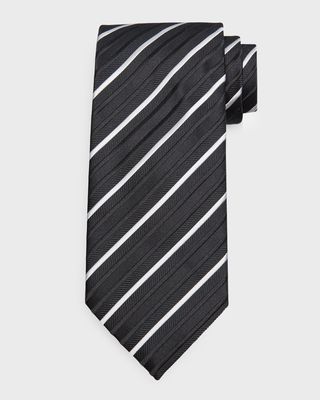 Men's Herringbone Stripe Silk Tie