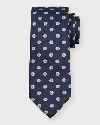 Men's Hexagon Jacquard Silk Tie