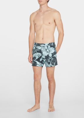 Men's Hibiscus Print Swim Shorts