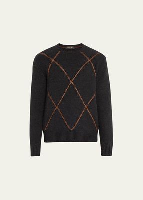 Men's Hicks Crewneck Sweater with Leather Piping