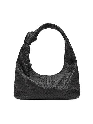 Men's Hidrology Intrecciato Leather Hobo Bag - Black Silver