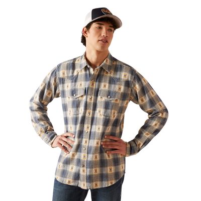 Men's Hiro Retro Fit Shirt in Vaporous Grey, Size: Large_Tall by Ariat