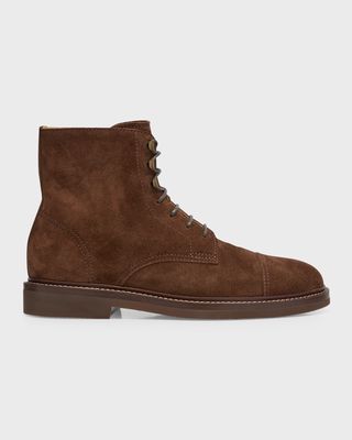 Men's Hollywood Glamour Suede Lace-Up Boots