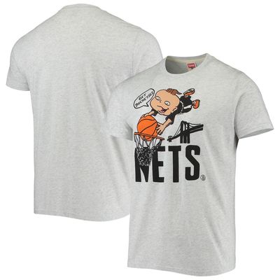 Men's Homage Ash Brooklyn Nets NBA x Rugrats Tri-Blend T-Shirt