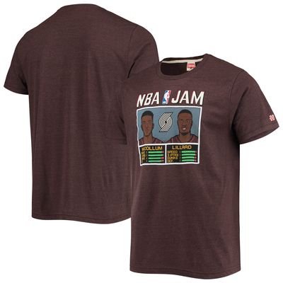 Men's Homage C. J. McCollum and Damian Lillard Brown Portland Trail Blazers NBA Jam Tri-Blend T-Shirt