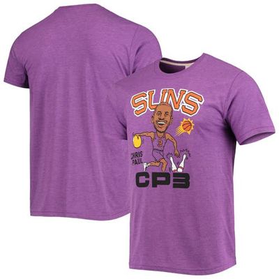 Men's Homage Chris Paul Heathered Purple Phoenix Suns Caricature Tri-Blend T-Shirt in Heather Purple