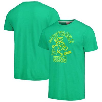 Men's Homage Green Oakland Athletics Doodle Collection Mustache Gang Tri-Blend T-Shirt