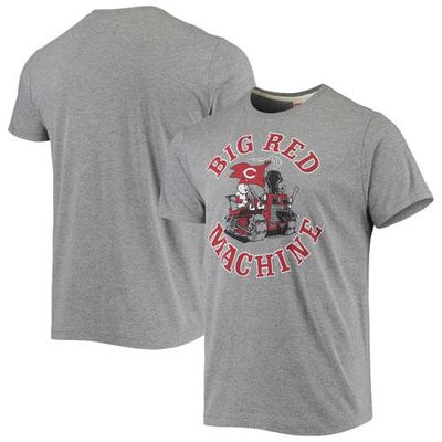 Men's Homage Heathered Gray Cincinnati Reds Hyper Local Tri-Blend T-Shirt in Heather Gray