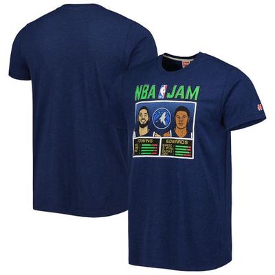 Men's Homage Karl-Anthony Towns & Anthony Edwards Navy Minnesota Timberwolves NBA Jam Tri-Blend T-Shirt