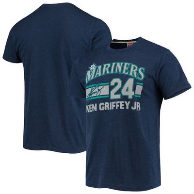 Men's Homage Ken Griffey Jr. Navy Seattle Mariners Remix Jersey Tri-Blend T-Shirt