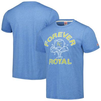 Men's Homage Light Blue Kansas City Royals Doodle Collection Forever Royal Tri-Blend T-Shirt