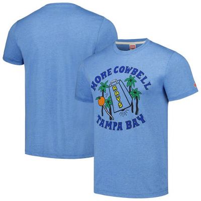 Men's Homage Light Blue Tampa Bay Rays Doodle Collection More Cowbell Tri-Blend T-Shirt