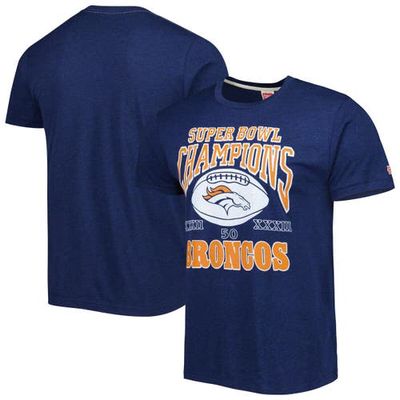Men's Homage Navy Denver Broncos Super Bowl Classics Tri-Blend T-Shirt