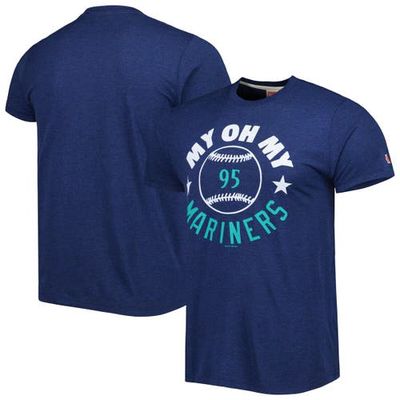 Men's Homage Navy Seattle Mariners Hyper Local Tri-Blend T-Shirt