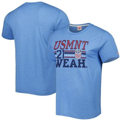 Men's Homage Timothy Weah Light Blue USMNT Jersey Tri-Blend T-Shirt