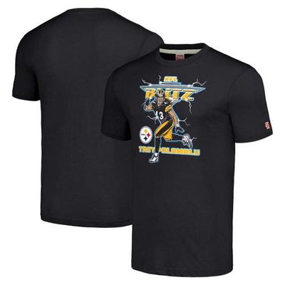 Men's Homage Troy Polamalu Charcoal Pittsburgh Steelers NFL Blitz Retired Player Tri-Blend T-Shirt