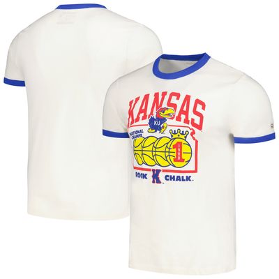 Men's Homefield Cream Kansas Jayhawks Mountains Ringer T-Shirt