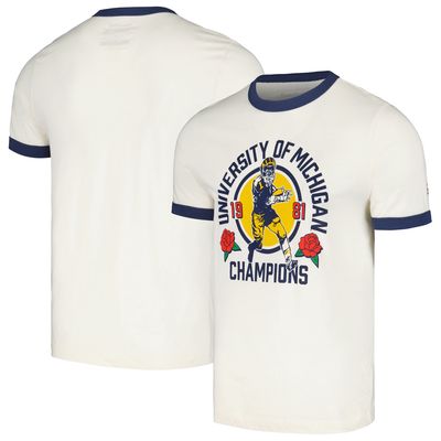 Men's Homefield Cream Michigan Wolverines Ringer T-Shirt