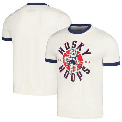 Men's Homefield Cream UConn Huskies Husky Hoops Ringer T-Shirt