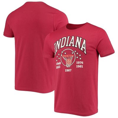 Men's Homefield Crimson Indiana Hoosiers Vintage Basketball Champions Cotton T-Shirt