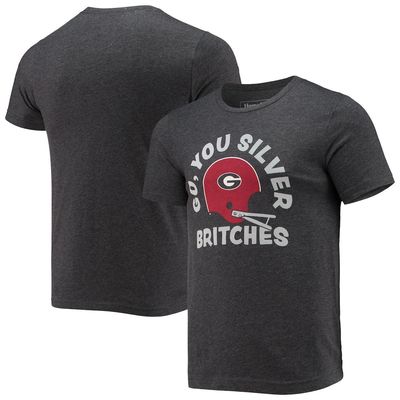 Men's Homefield Heathered Charcoal Georgia Bulldogs Vintage Go You Silver Britches T-Shirt in Heather Charcoal