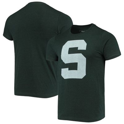 Men's Homefield Heathered Green Michigan State Spartans Vintage Logo T-Shirt in Heather Green