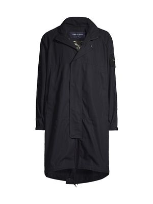 Men's Hooded Cotton Coat - Navy - Size Small - Navy - Size Small