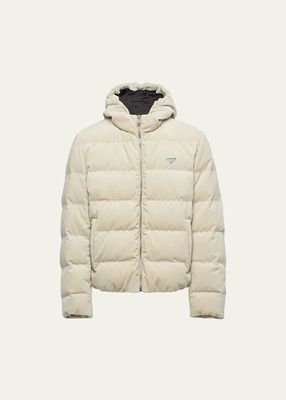 Men's Hooded Down Corduroy Jacket