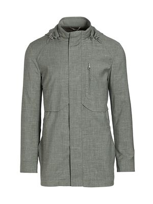 Men's Hooded Parka Jacket - Sage - Size 40 - Sage - Size 40