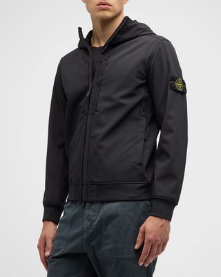 Men's Hooded Zip-Front Shell Jacket