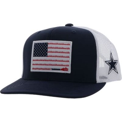 Men's HOOey Navy/White Dallas Cowboys Rope Flag Trucker Adjustable Hat