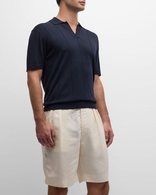 Men's Horton Cotton-Silk Polo Shirt
