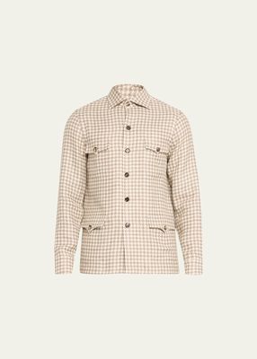 Men's Houndstooth 4-Pocket Overshirt