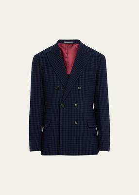 Men's Houndstooth Double-Breasted Sport Coat