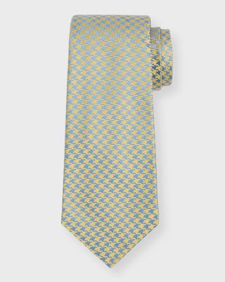 Men's Houndstooth Silk Jacquard Tie