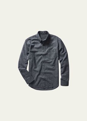 Men's Houndstooth Wool Button-Down Shirt