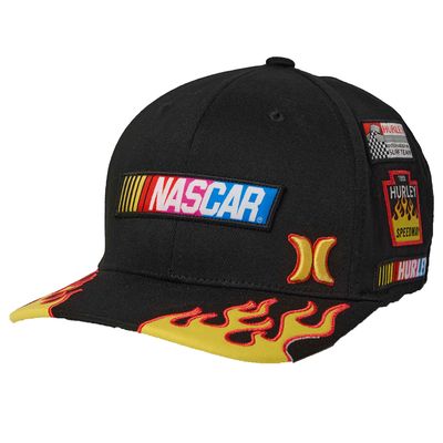 Men's Hurley Black NASCAR Tri-Blend Flex Fit Hat